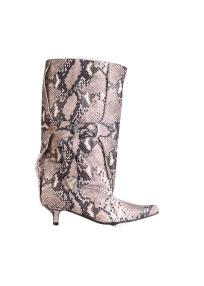 AJ1508 kitten heel knee boots Toga Pulla woman snake print