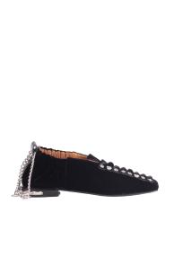 AJ1515 velvet loafer chain detail Toga Pulla woman black