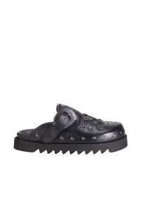 AJ1066 Leather Slippers all Black men 