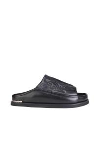AJ1388 leather sandals black men 